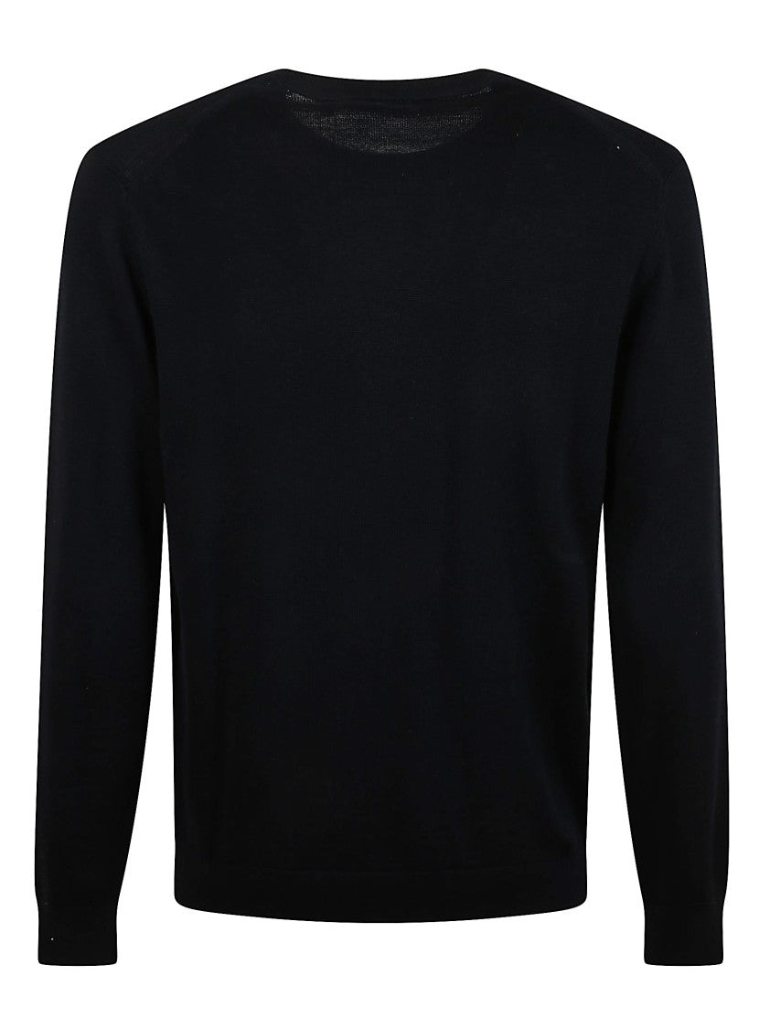 Michael Kors Crew Neck Blue Wool Sweater With Iconic Logo