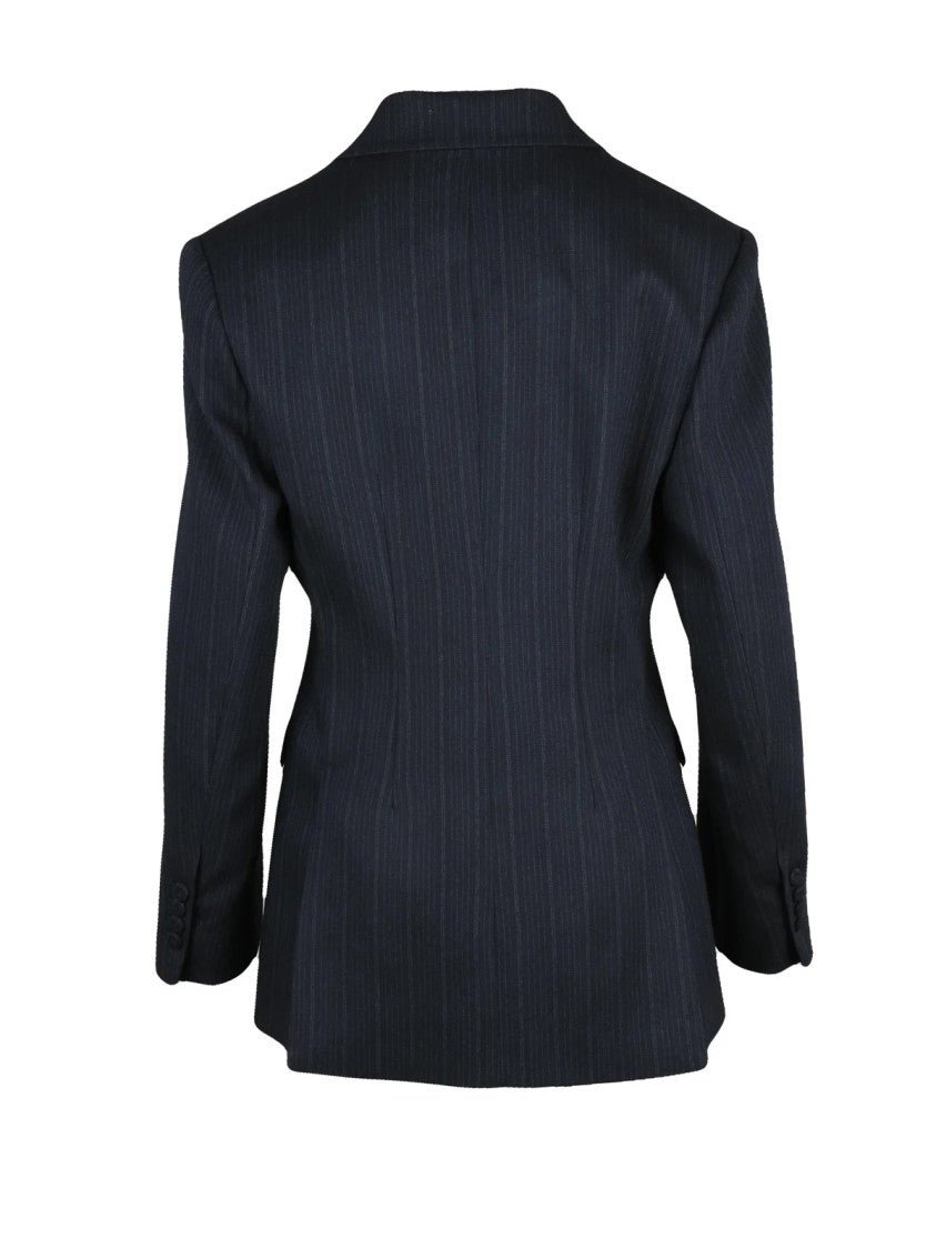 Margaux Lonnberg Long Tailored Double-Breasted Viscose-Blend Jacket