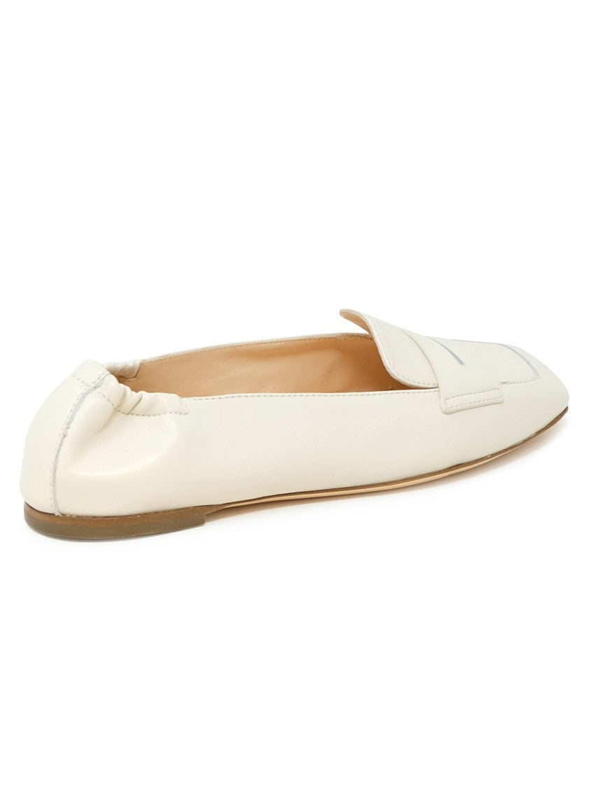 Agl Cream Leather Loafers With Classic Penny Strap