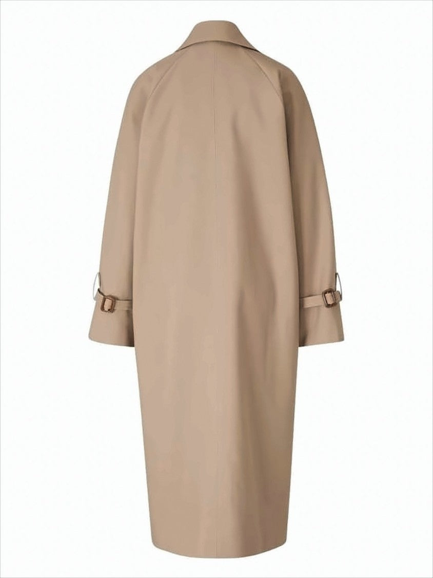 Totême Double-Breasted Beige Coat With Adjustable Cuffs