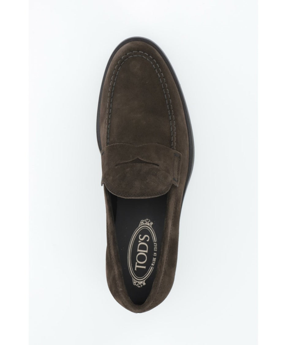 Tod's Sleek Brown Suede Loafers