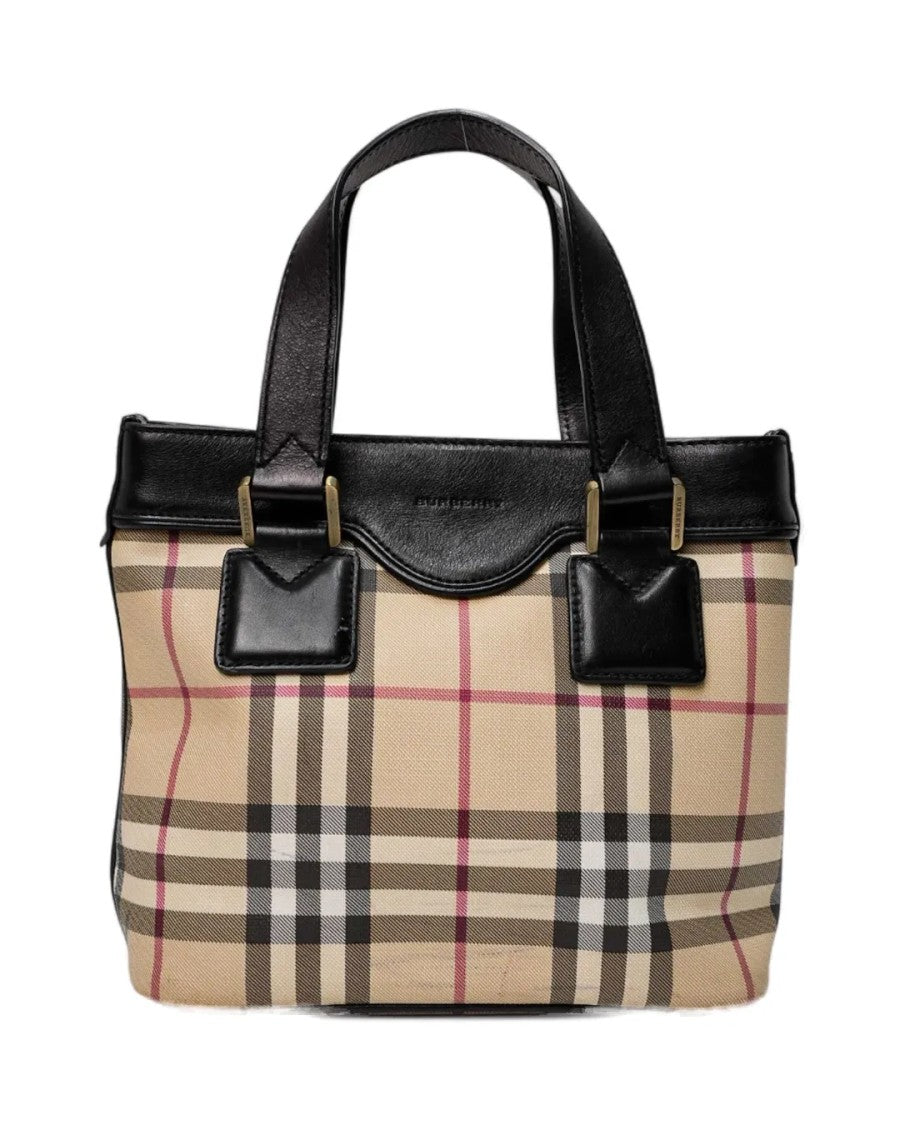 Burberry Beige/Black Mini Check Tote