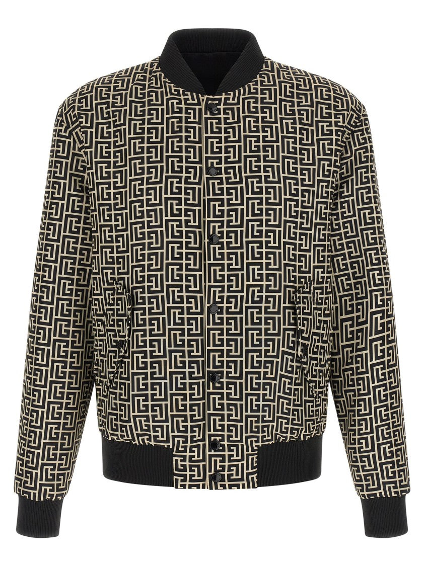 Balmain 'Monogram' Reversible Bomber Jacket