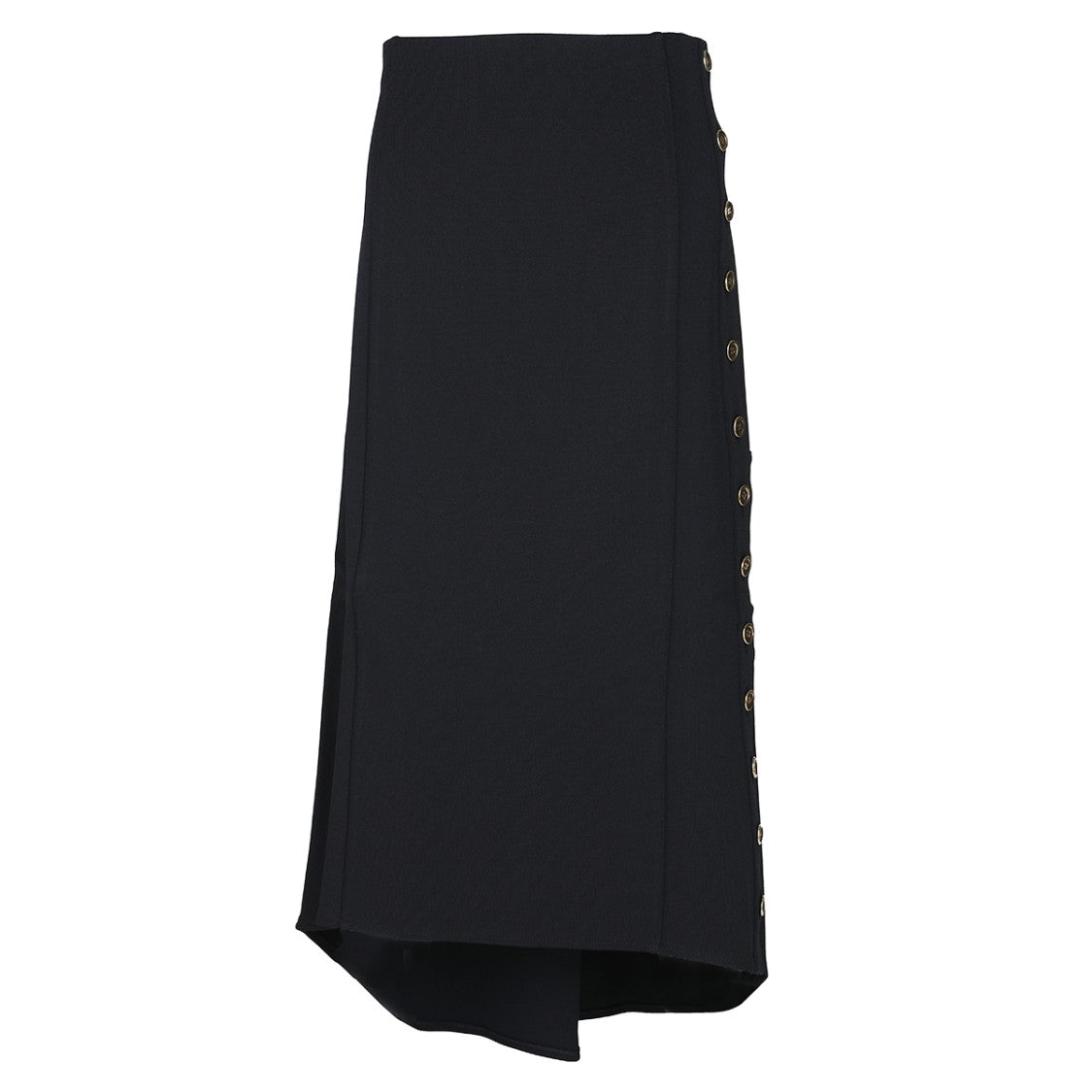 Givenchy Black Midi Skirt With Lateral Button Detailing