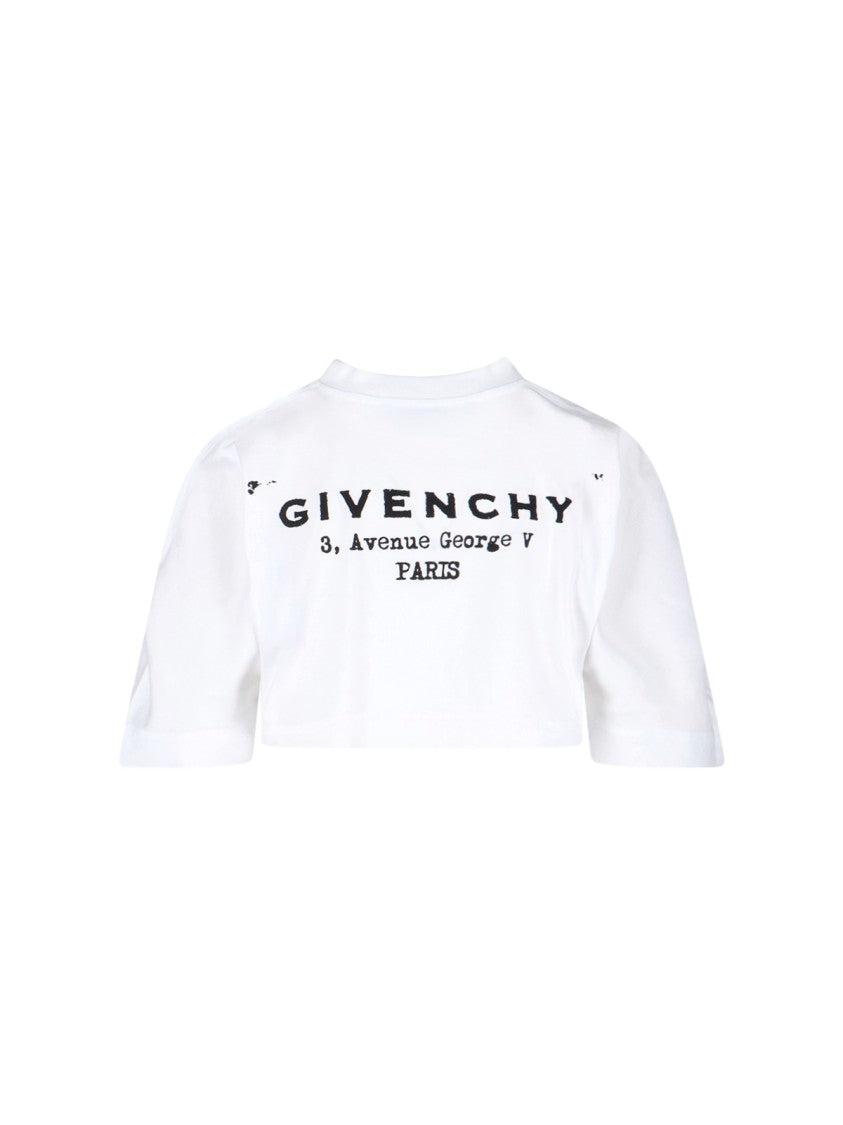 Givenchy Logo Crop T-Shirt – White