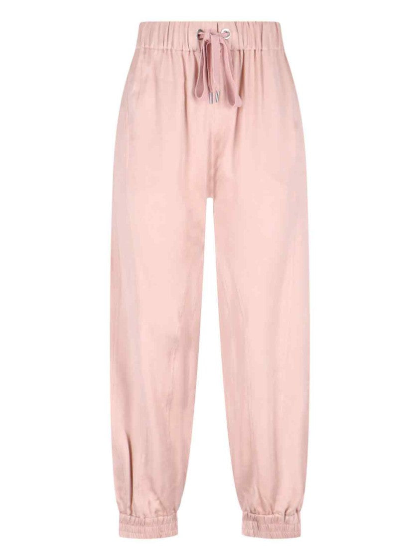 Sa Su Phi High-Waisted Silk Blend Athletic Pants With Drawstring Closure