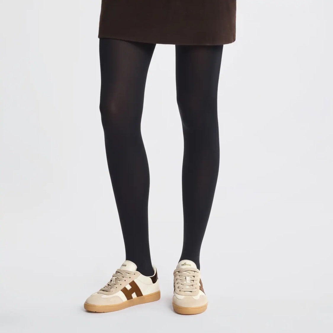 Hogan Modern Ivory And Brown Hogan Cool H Sneakers
