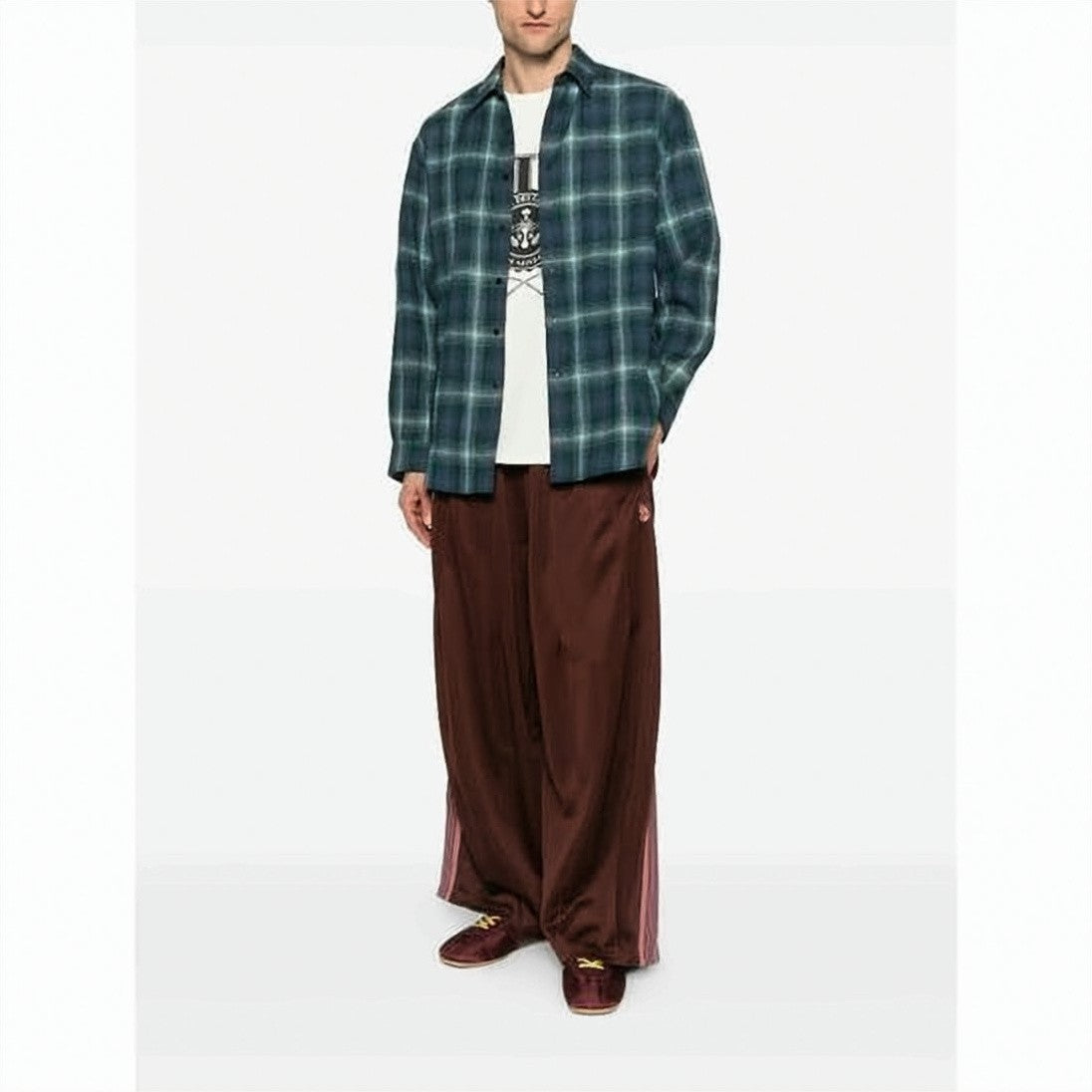 Needles Wide-Leg Jogger Pants With Contrasting Side Stripes