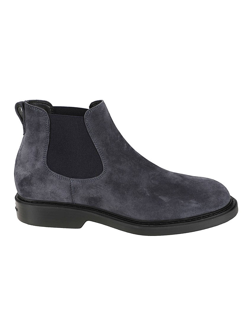 Hogan H704 Grey Elastic Side Panel Chelsea Ankle Boots