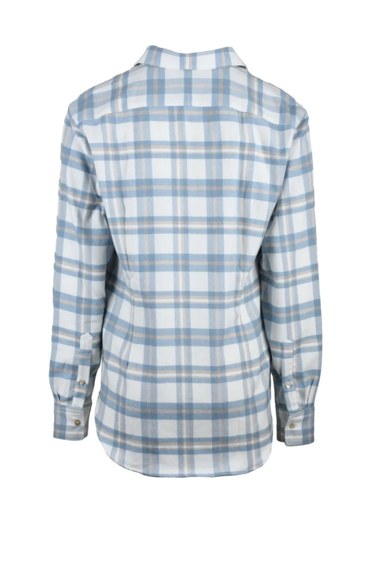 Eleventy Cotton Stripe Shirt - White/Light Blue