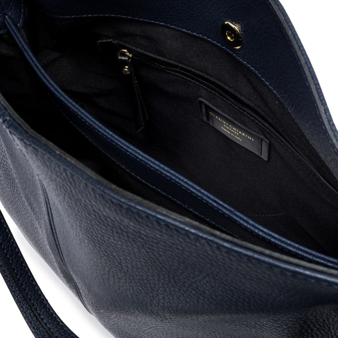 Gianni Chiarini Leila Bag In Navy Blue Grained Leather