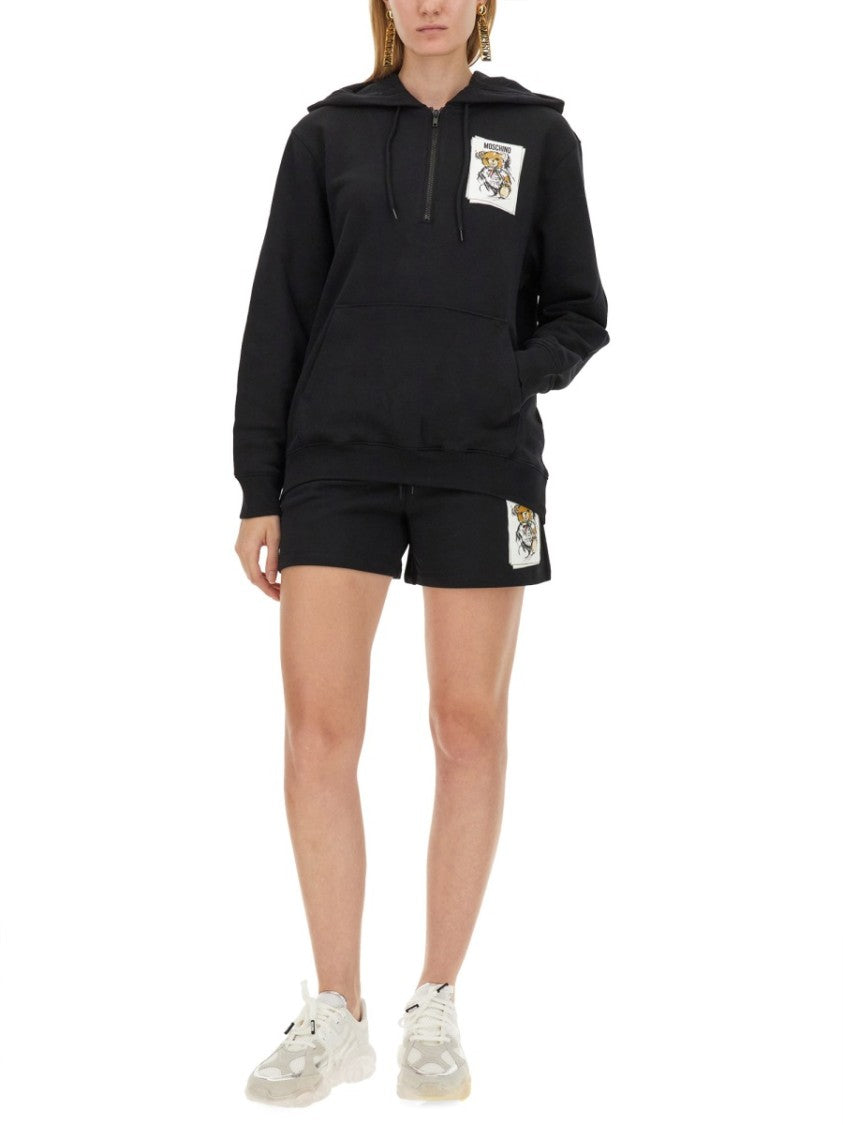 Moschino Relaxed Fit Black Sweatshirt With Logo Print