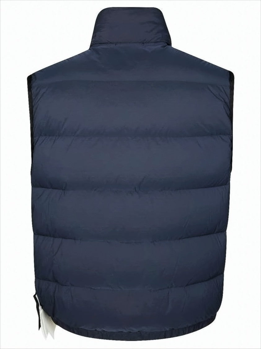 Stone Island Padded High Stand Collar Vest With Quilted Detailing
