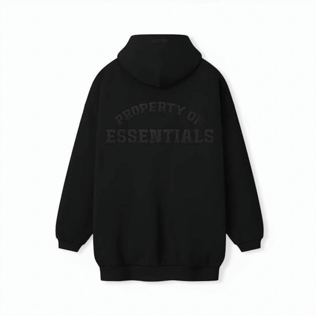 Fear Of God Black Zip-Up Hoodie With Embossed Design