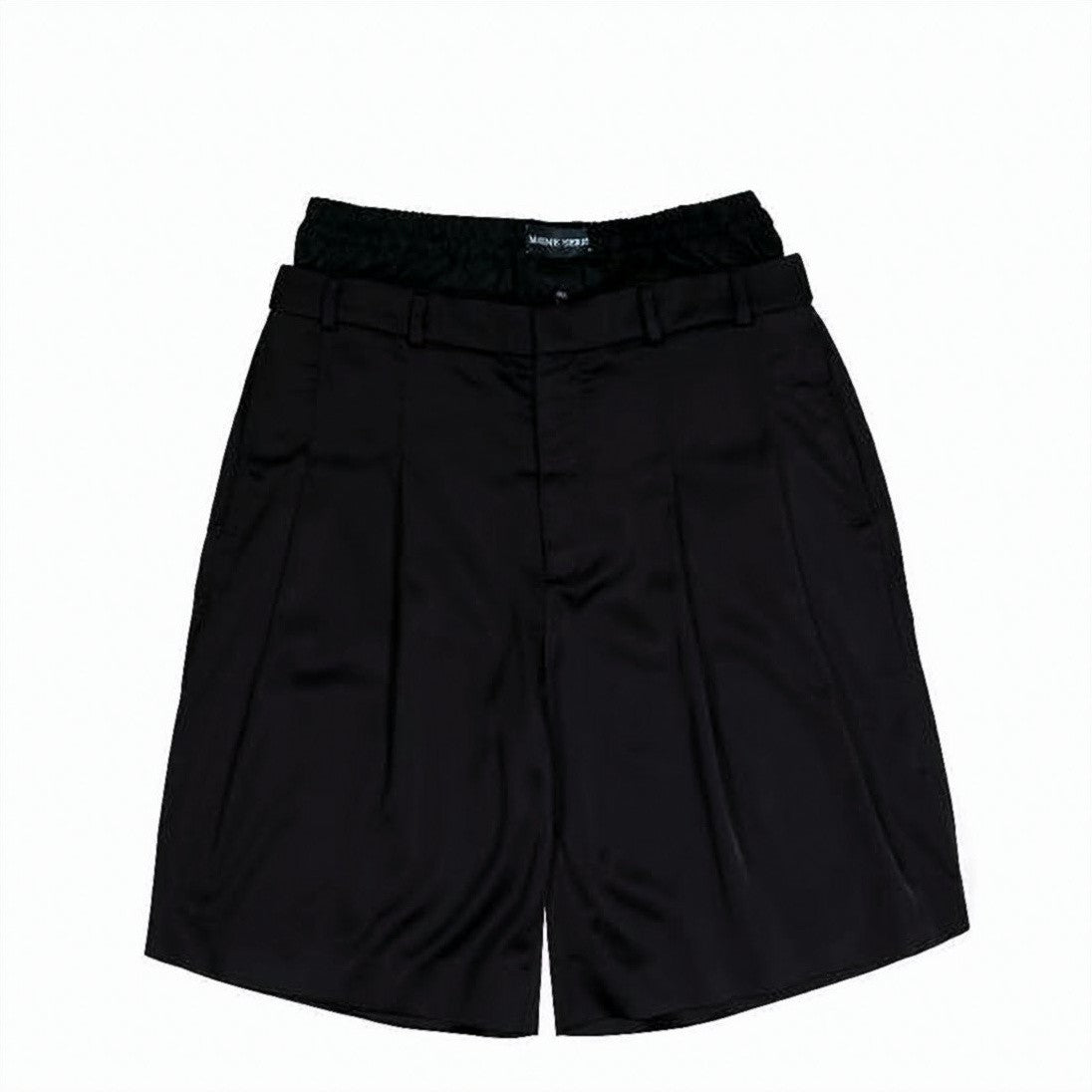 Marine Serre Tailored Black Shorts With Structured Waistband