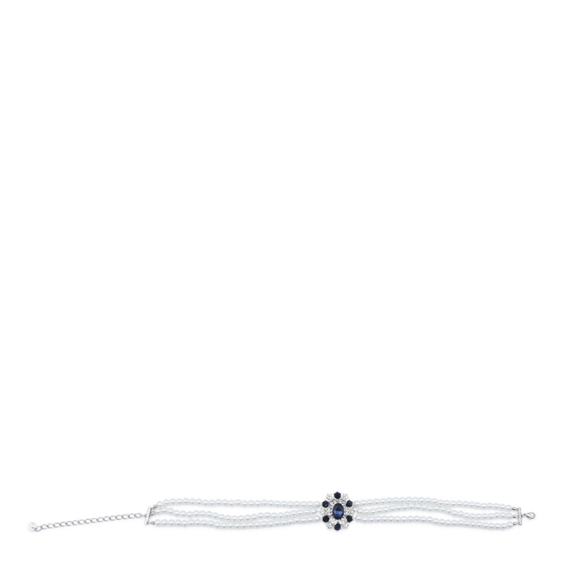 Self-Portrait Floral-Inspired Choker Necklace With Pearl Strands