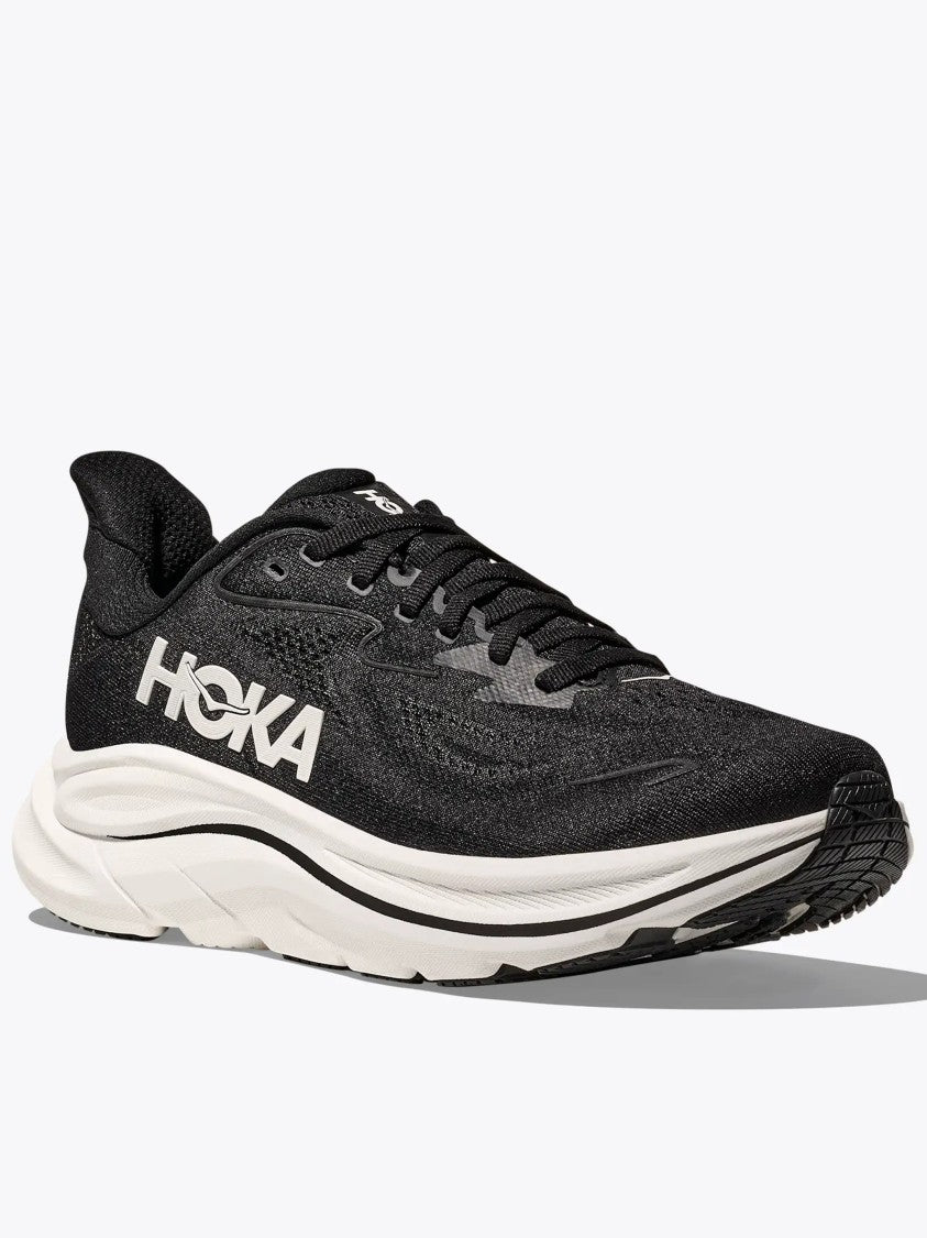 Hoka Black Clifton 10 Cushioned Mesh Sneakers