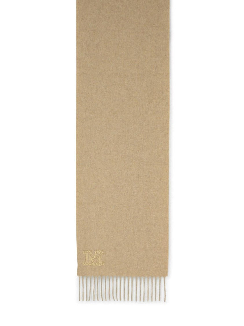 Max Mara 'Wsdalia' Cashmere Stole With Beige 'Monogram' Embroidery