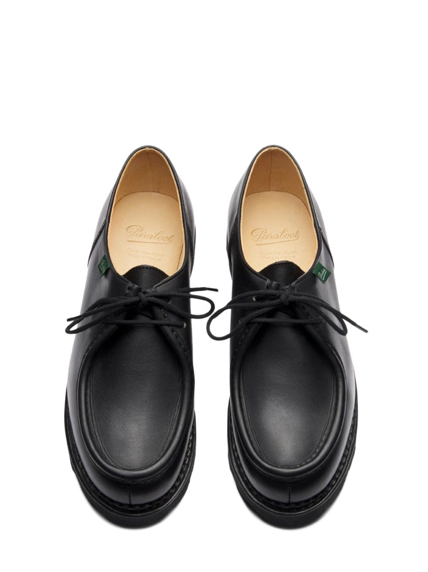 Paraboot Moc Toe Black Calf Leather Flat Shoes