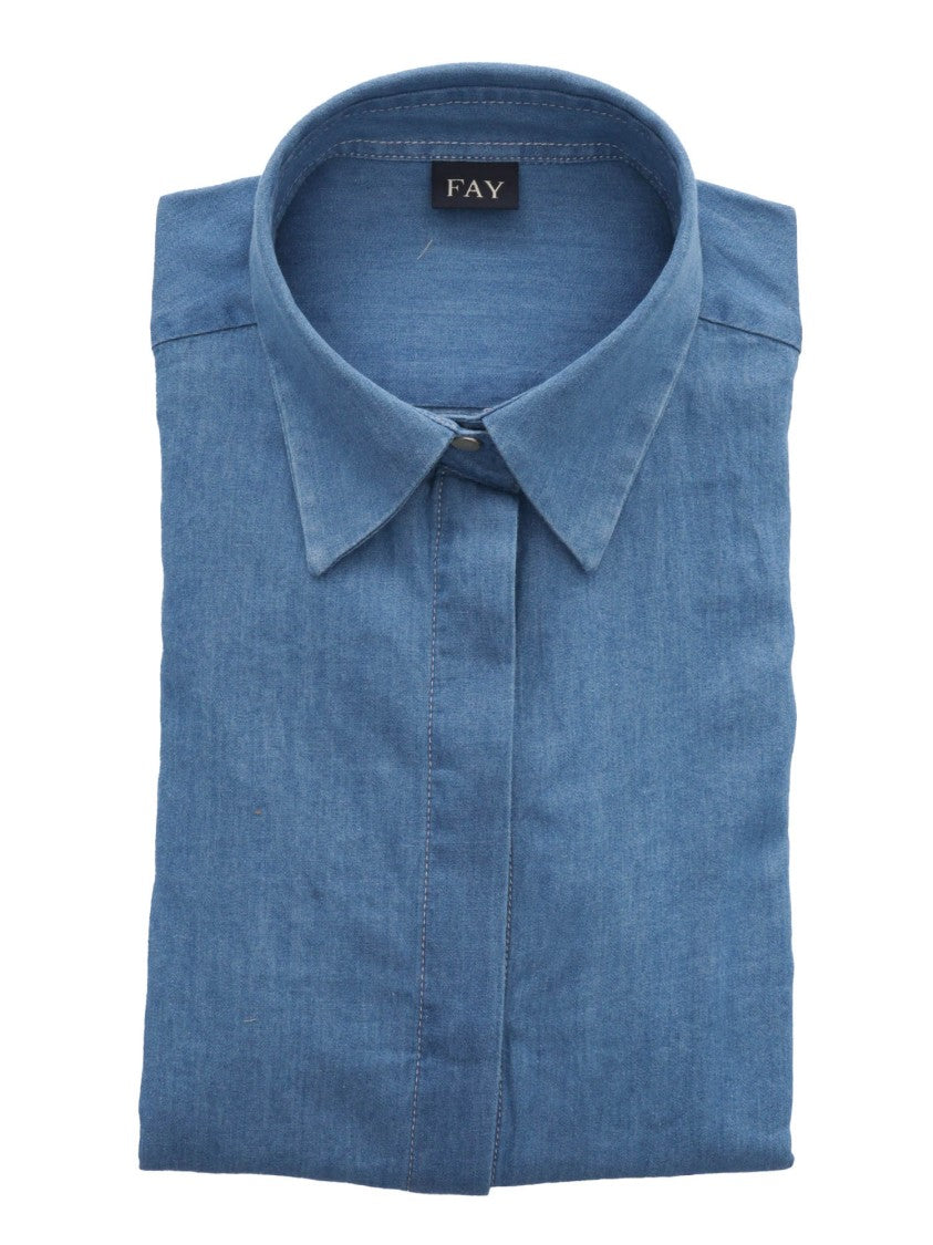 Fay Slim-Fit Cotton Shirt With Classic Collar