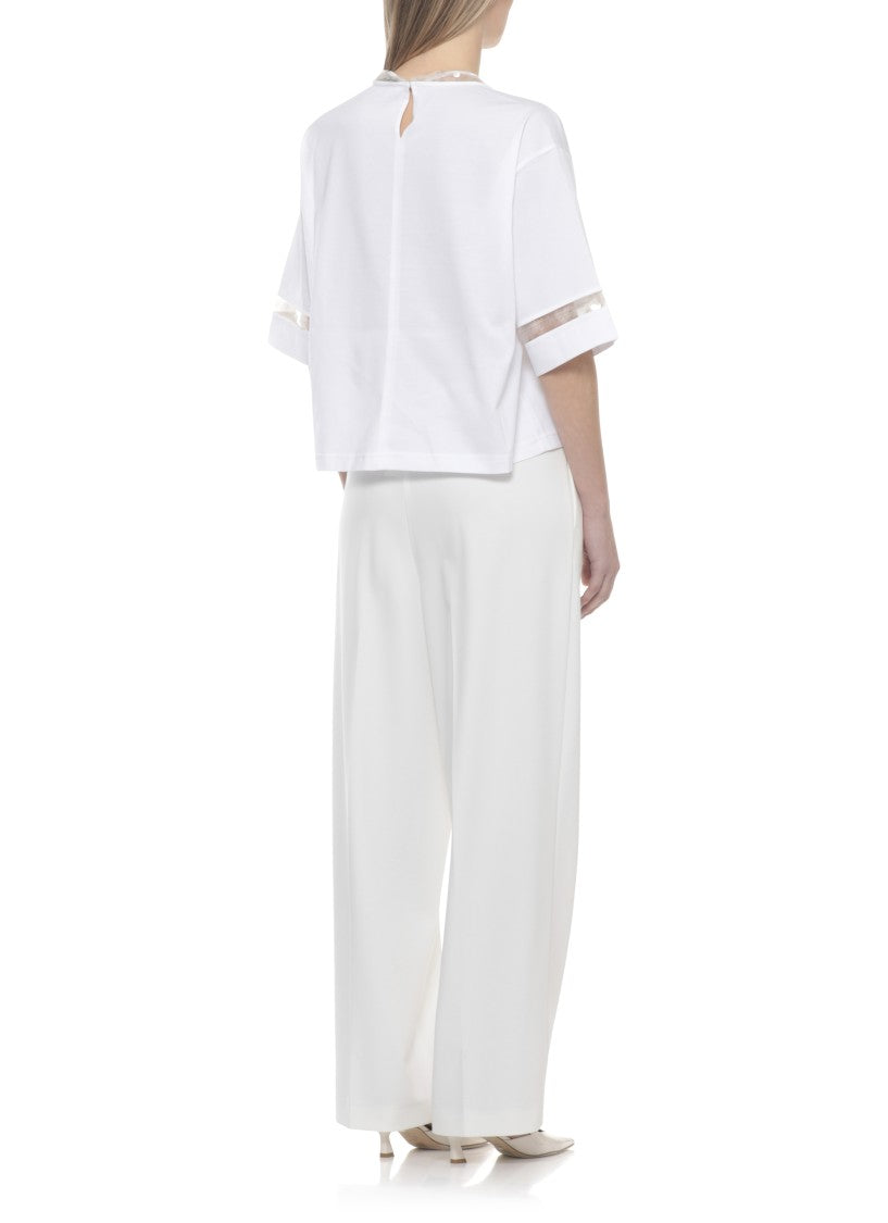 Fabiana Filippi White Sequin Cotton T-Shirt