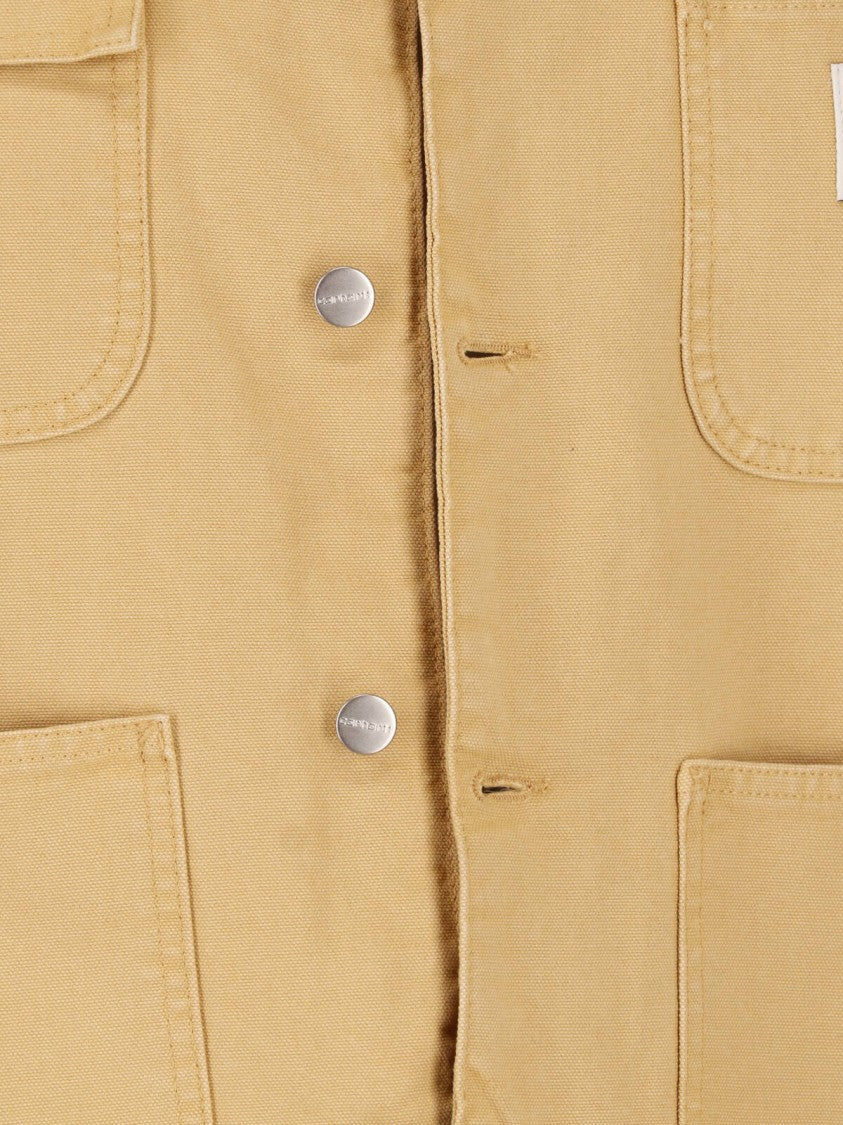 Carhartt Wip Beige Og Michigan Corduroy Collar Organic Cotton Jacket