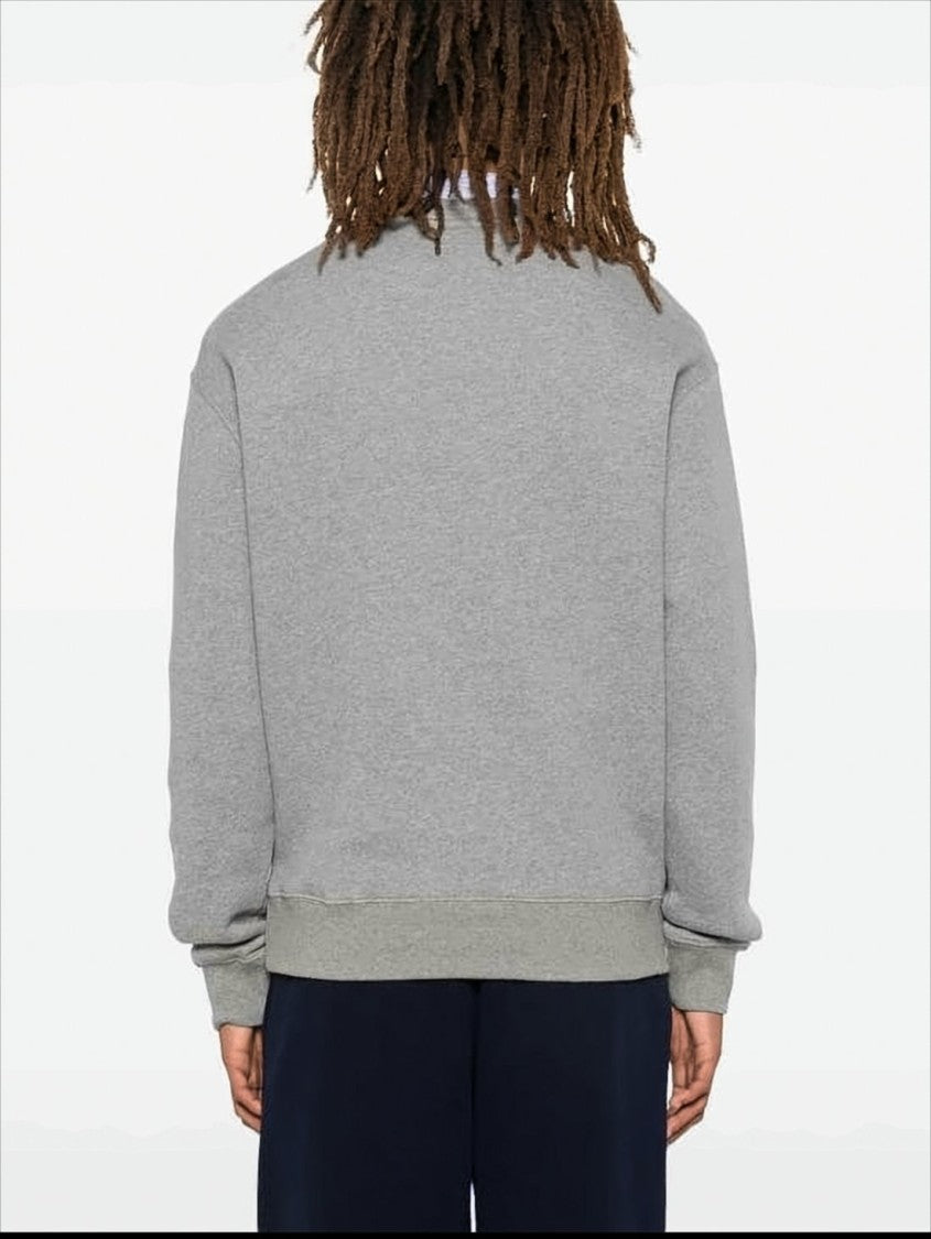 Maison Kitsuné Long-Sleeve Crewneck Sweatshirt With Contrasting Graphic