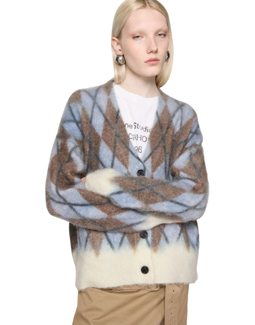 Acne Studios Gray Mohair Print Cardigan