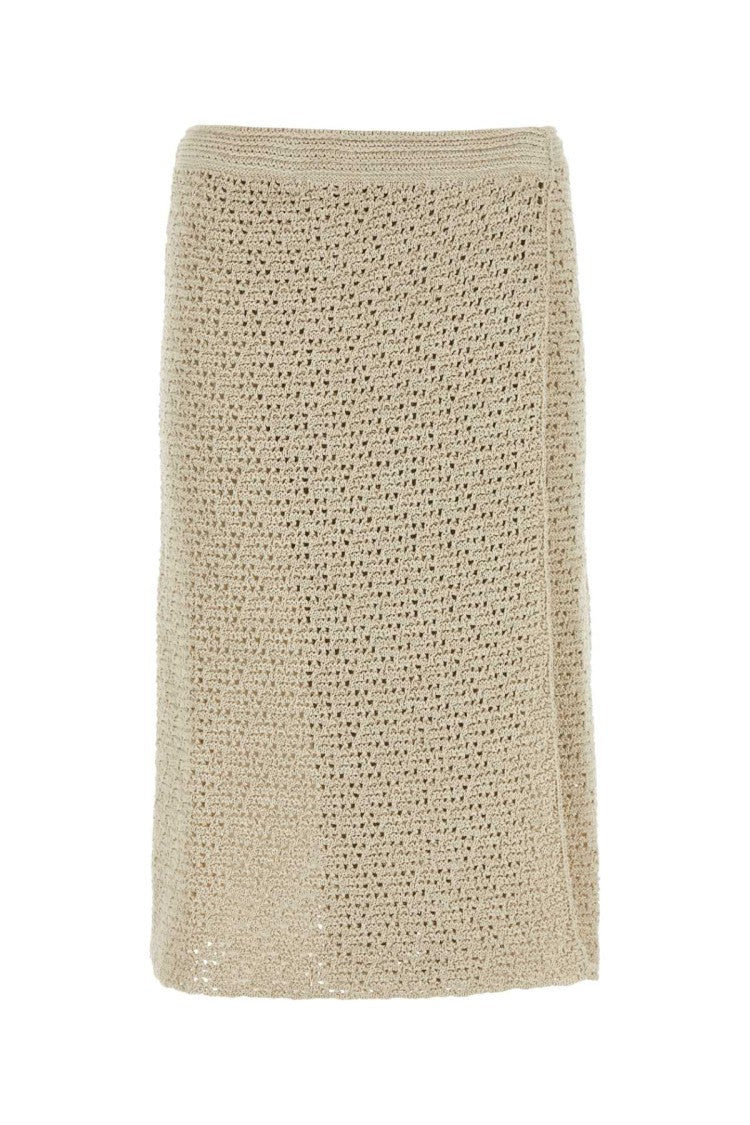 Bottega Veneta Sand Crochet Skirt