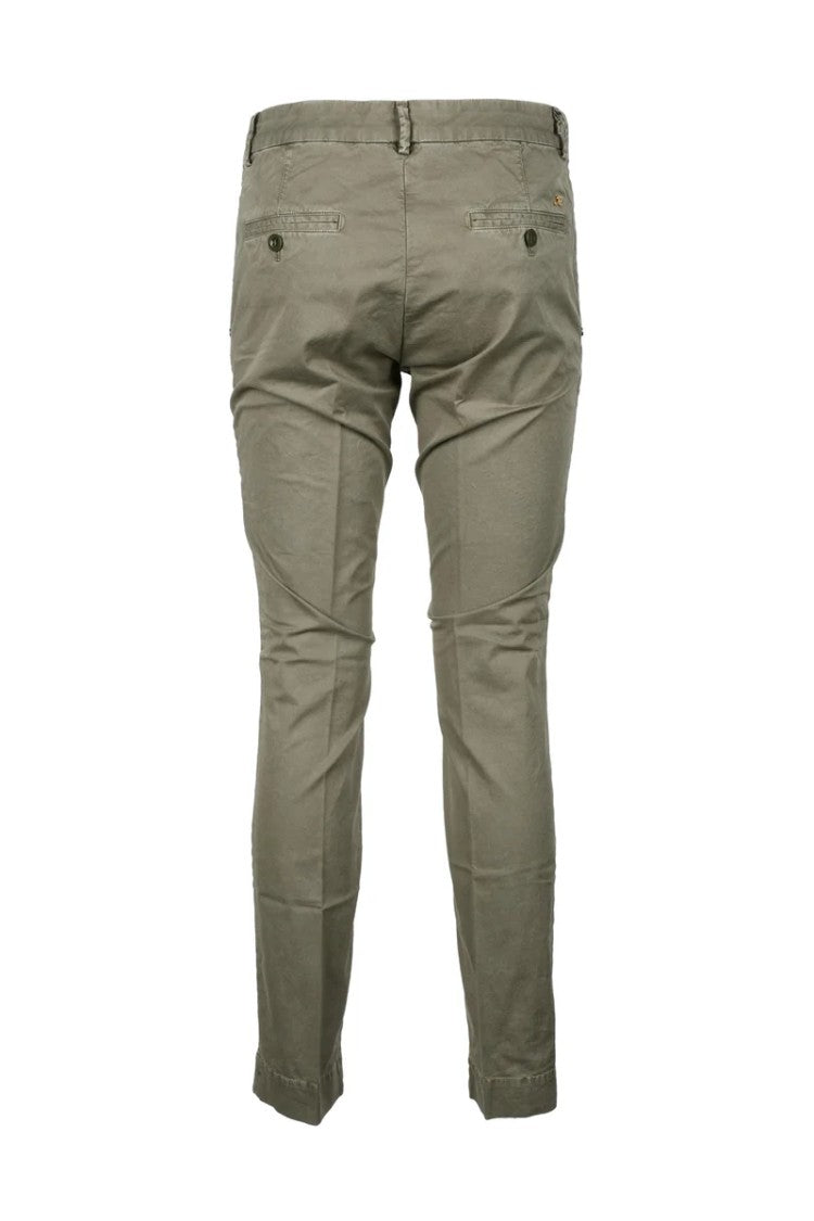 Mason's Cotton Stretch Trousers With Slim Fit And Fresh Green Shade