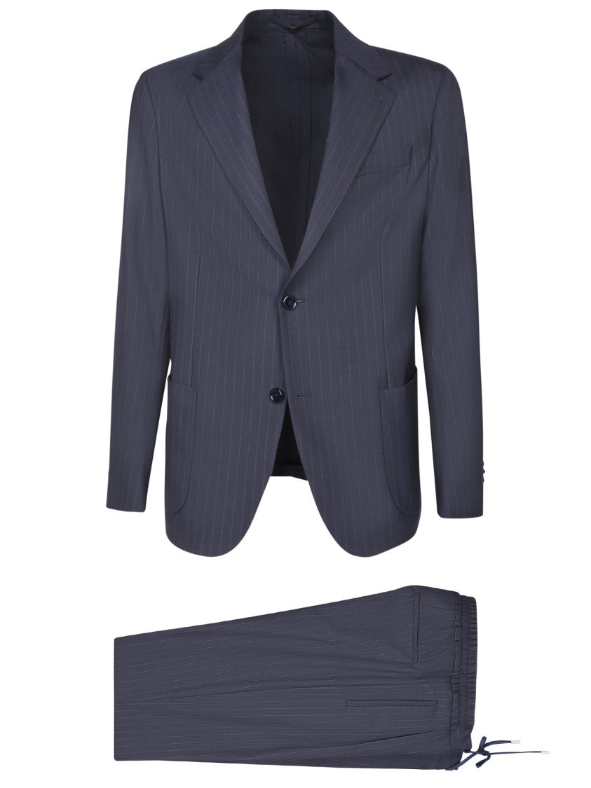 Lardini Pinstriped Suit With Tailored Fit And Detailing