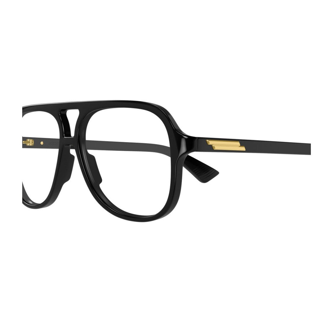 Bottega Veneta Black Ribbon Acetate Pilot Sunglasses
