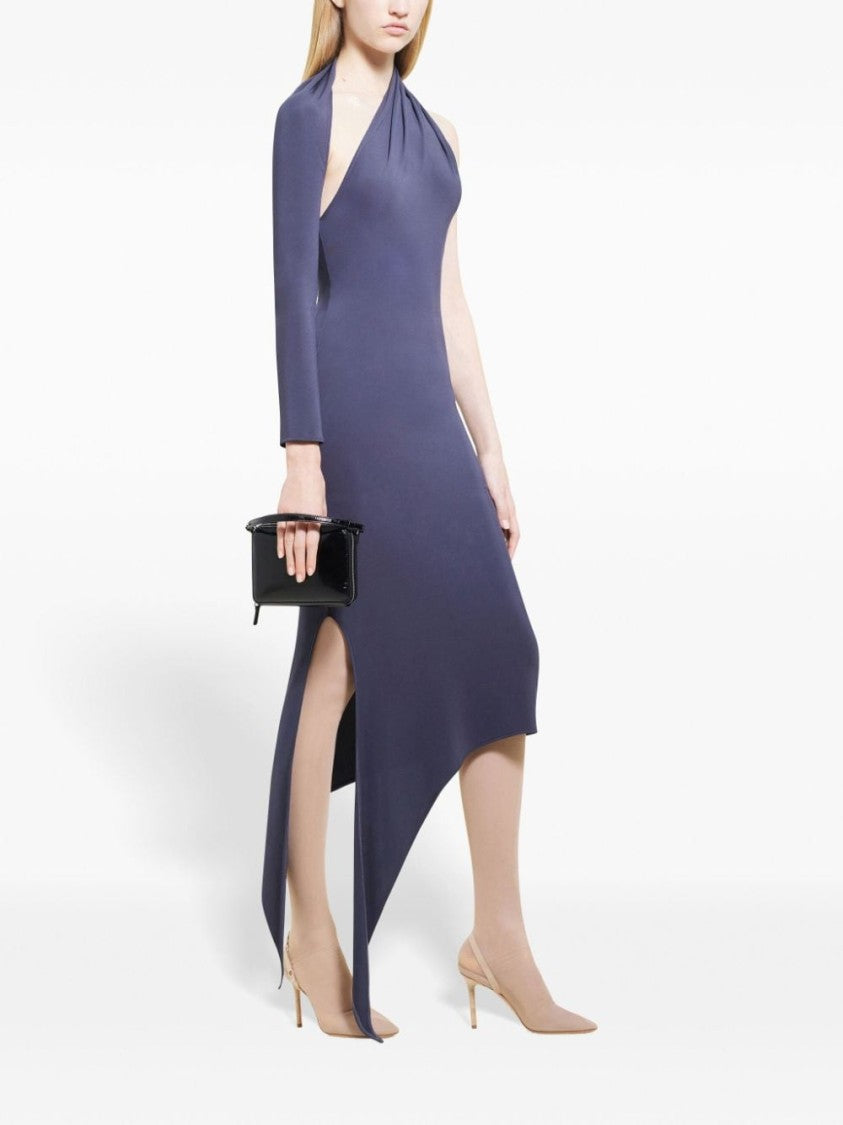 Courrèges Glossy Black Calf Leather Bag With Silver-Tone Accents