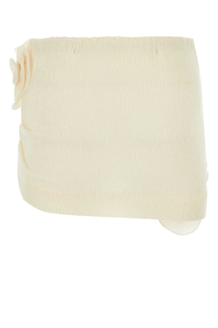 Magda Butrym Cream Lyocell Blend Mini Skirt