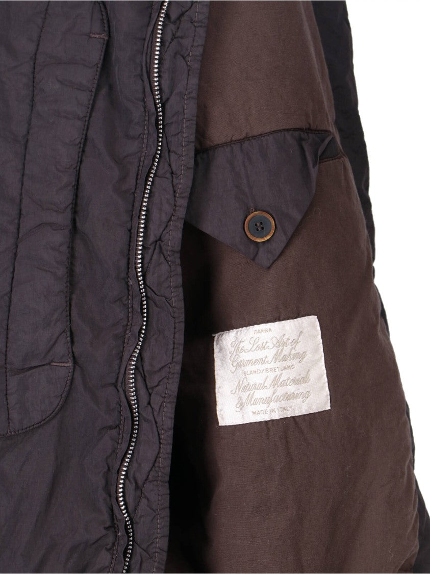 Ranra Black Purs Hooded Zip Fabric Jacket