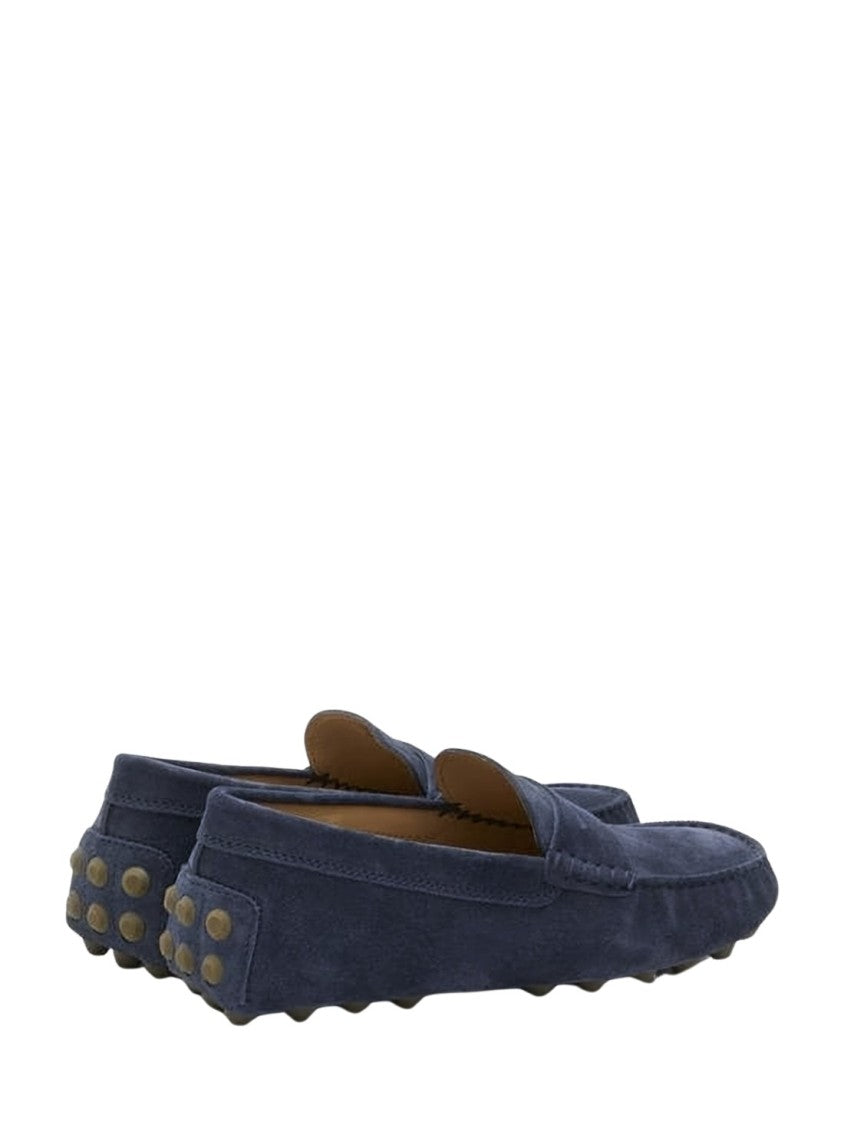 Tod's Nubuck Leather Loafers With Penny Strap Detail
