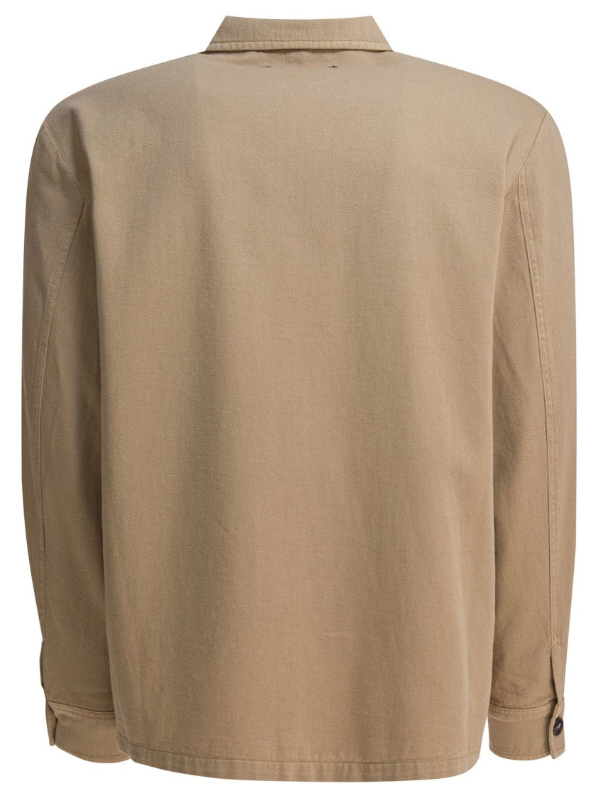 Altum Beige Button-Up Jacket With Flap Pockets