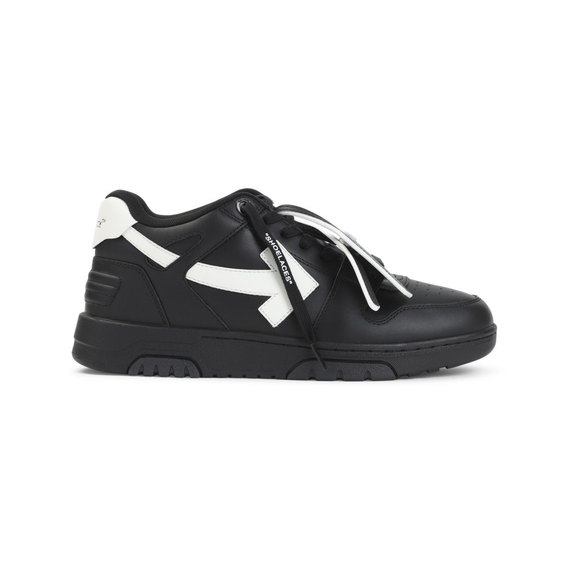 Off-White M-Out Of Office Black And White Leather Sneakers