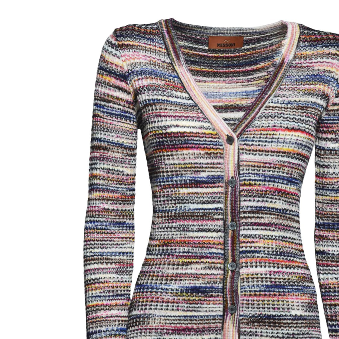 Missoni Multicolor Ribbed Wool And Viscose Flamed Cardigan