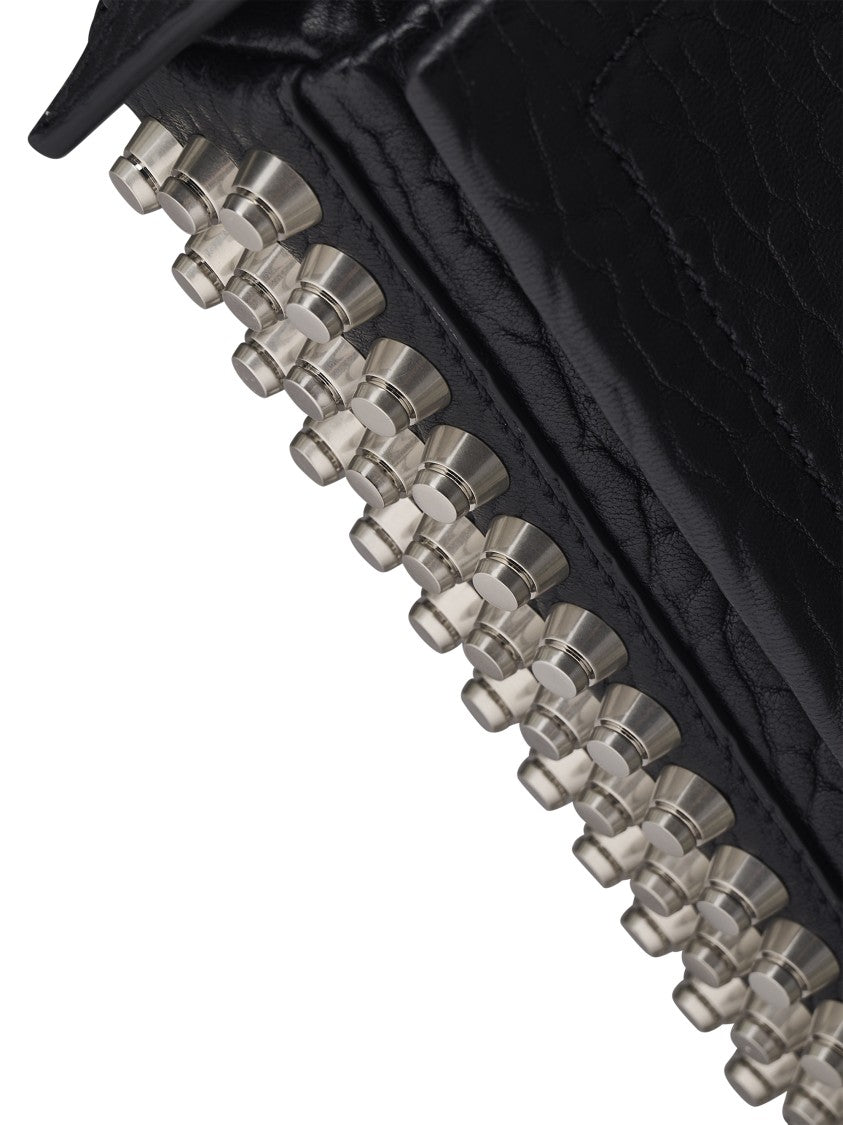 Alexander Wang Slim Flap Bag With Textured Exterior And Metallic Accents