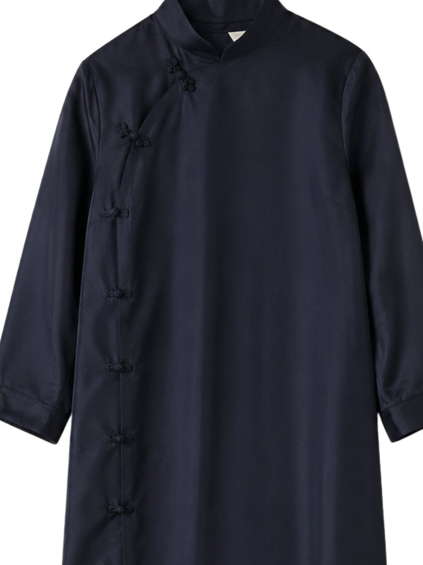 Róhe Blue Satin Long Day Dress