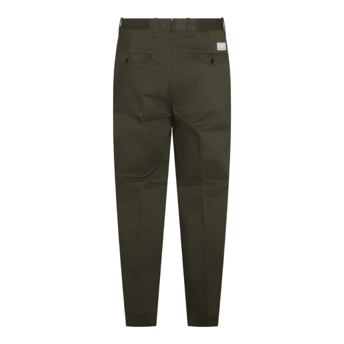 Nine In The Morning Green Tailored Button Closure Structured Straight-Leg Pants