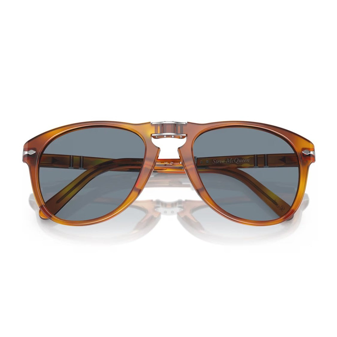 Persol Havana Po0714sm Steve Mcqueen Foldable Pilot Sunglasses