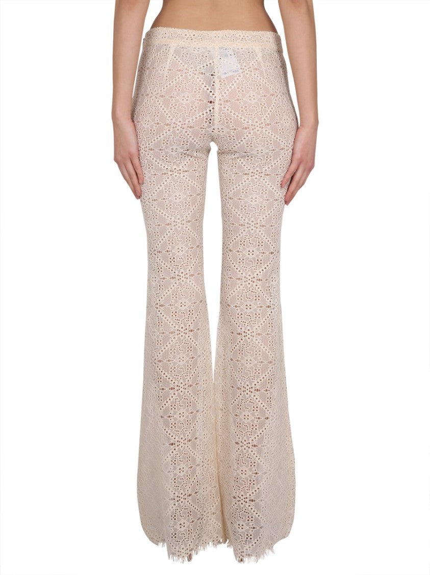 Dsquared2 Flared Pants With Intricate All-Over Embroidery