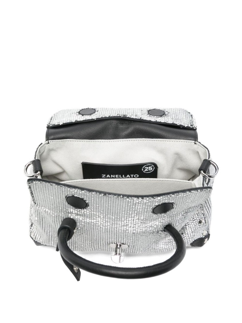 Zanellato Textured Silver Handbag With Structured Design