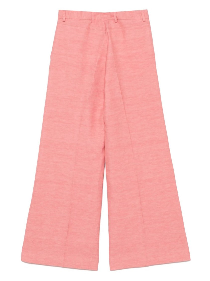 Alberto Biani Wide-Leg Pink Trousers With Relaxed Fit