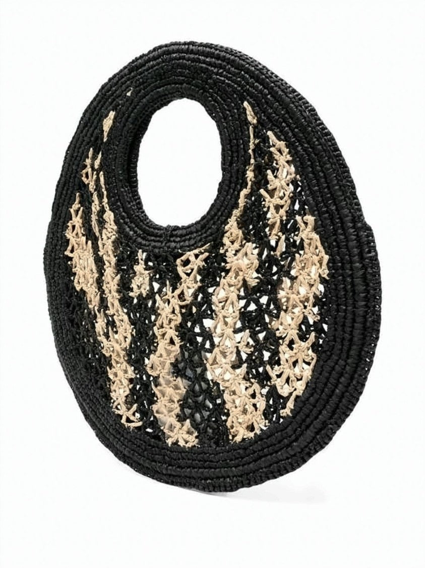 Jacquemus Open-Weave Raffia Tote Bag With Circular Handle