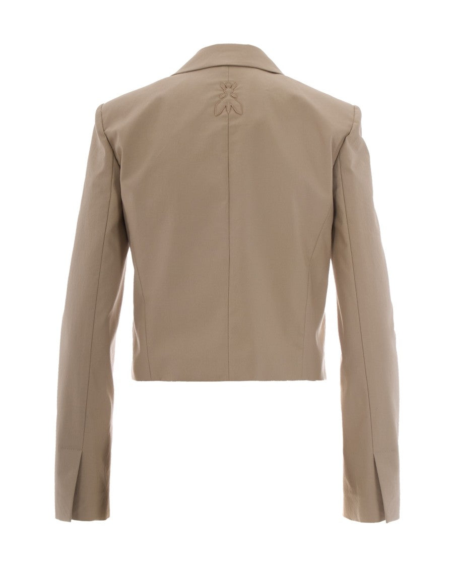 Patrizia Pepe Cropped Tailored Blazer With Ornamental Fly Motif