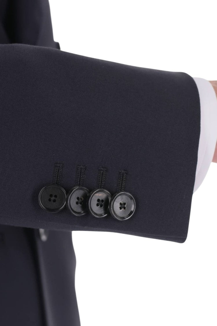 Caruso Blue Miura Double-Breasted Wool Suit