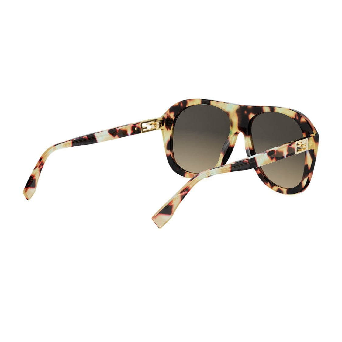Fendi Havana Tube Bold Oversized Acetate Sunglasses